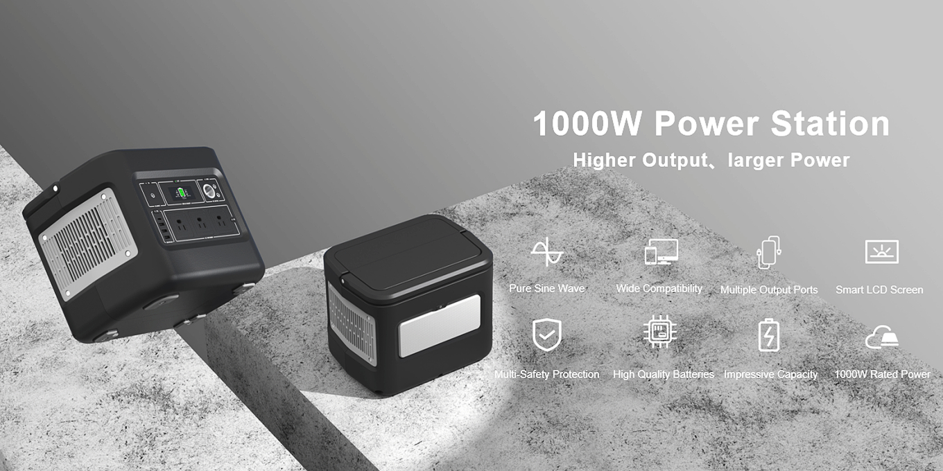 1000W endurhlaðanleg sólarrafall fyrir farsímahleðslu